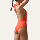 Plunge Swimsuit Coral