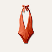 Plunge Swimsuit Coral