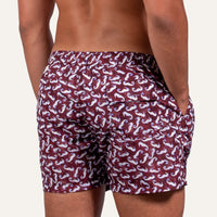 Swim Shorts Seahorse Burgundy